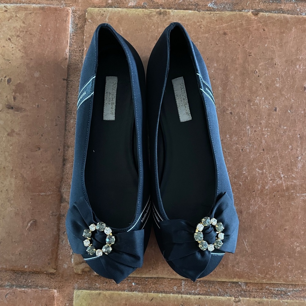 Dolce & Gabbana Navy Girls Ballet Flats